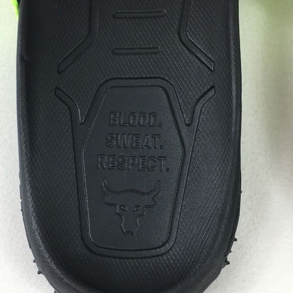 Under Armour Men's Sz 10 Green/Black UA Project Rock SL 2.0 Michelin Slides $65 - Picture 4 of 4